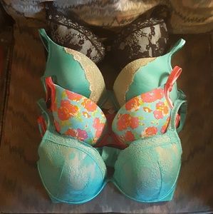 Turquoise Plunge Bra Bundle 38DD-40DD